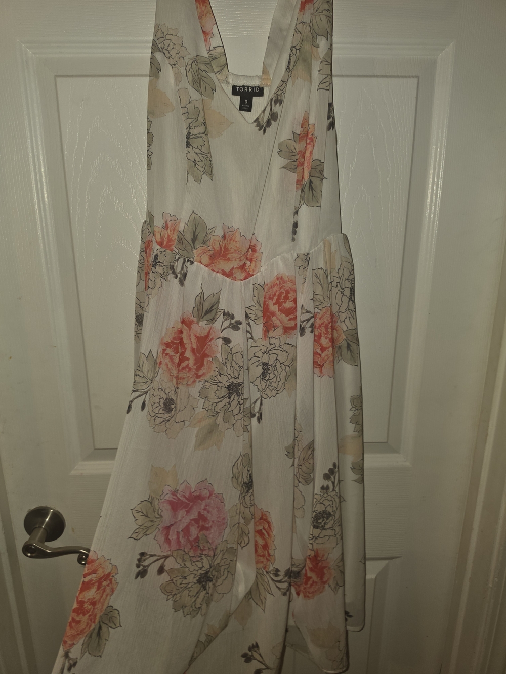 Torrid White Floral V-Neck Maxi Dress Size 0 12 14 Date Sexy Cute Flowers